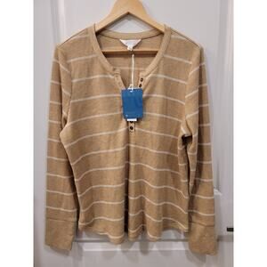 Market & Spruce Malia Henley Thermal Knit Top